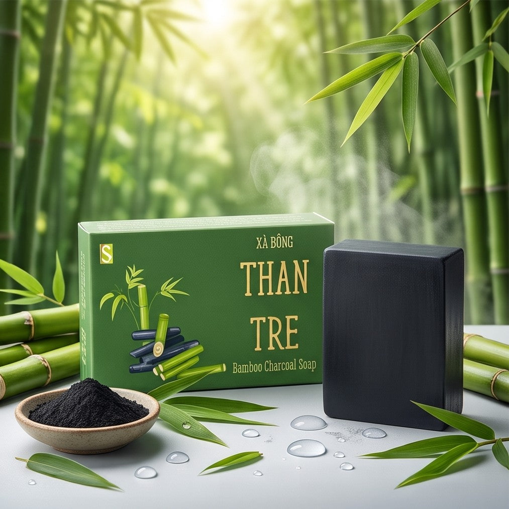 Sinh Duoc Natural Bamboo Charcoal Soap 天然竹炭手工皂